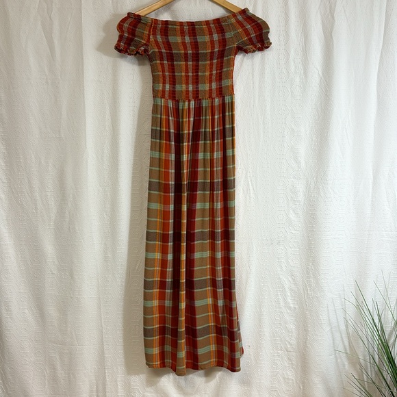 UO Urban Outfitters‎ Monica Red Check Midi Dress Size Small EUC - Picture 12 of 12